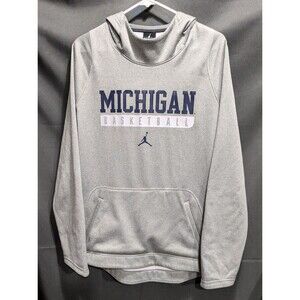 Jordan Michigan Wolverines Basketball Therma-fit Pullover Hoodie Men Size Large